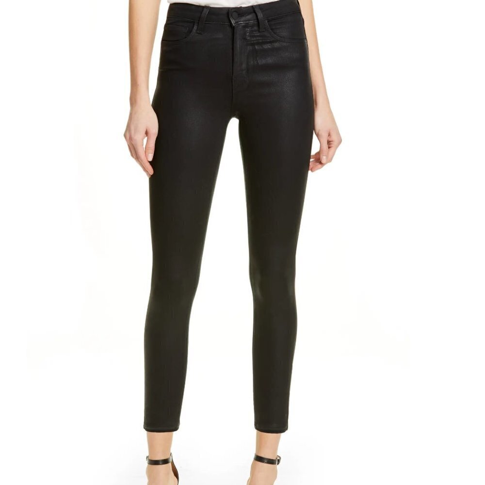 L'AGENCE Margot High-Rise Coated Skinny Jeans